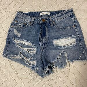 Distressed Denim Shorts